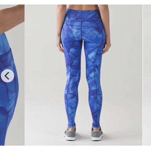 Lululemon Blue Run It Out High Waist Full Length Midnight Tulle Yoga Zip Pant S - Picture 2 of 15